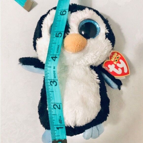 Waddles Penguin TY Beanie Boos Plush 6” Black White Blue Stuffed Animal NEW NWT - Picture 2 of 2